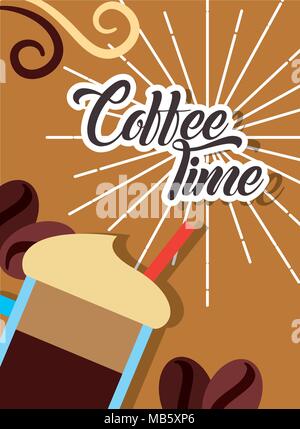 Tempo di caffè card Illustrazione Vettoriale