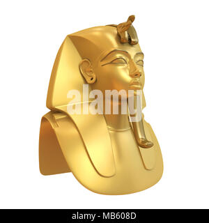 Il faraone egiziano maschera isolato Foto Stock