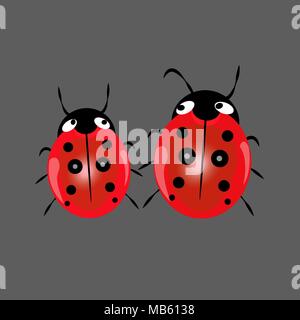 Ladybug isolato sul nero, illustrazione vettoriale EPS-10 Illustrazione Vettoriale