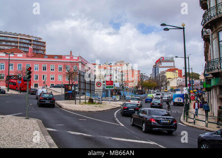 Lisbona portogallo. 04 aprile 2018. Rato Square a Lisbona.Lisbona, Portogallo. la fotografia di Ricardo Rocha. Foto Stock