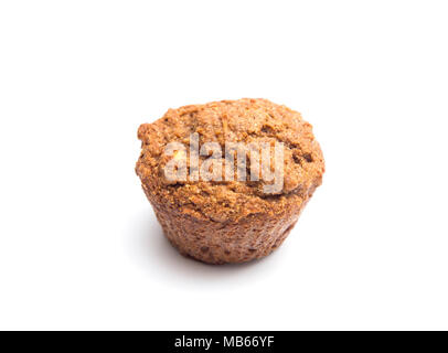 Mela Cannella Muffin alle noci pecan su sfondo bianco Foto Stock