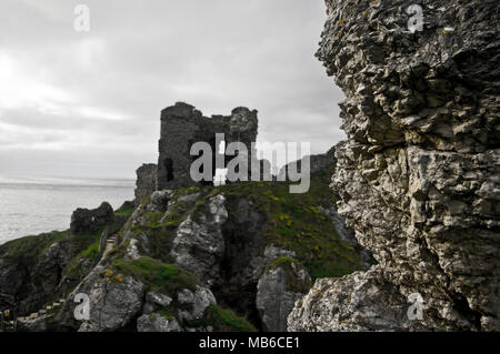 Il castello di Kinbane, Irlanda del Nord Foto Stock