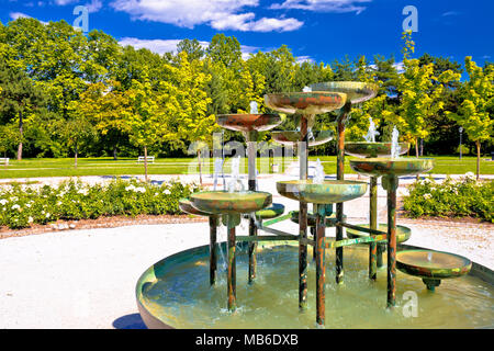 Parco Tivoli e fontana a Lubiana, capitale della Slovenia Foto Stock