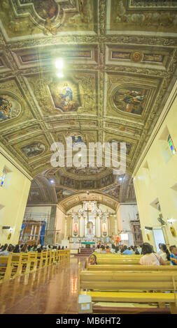 Eun, Bohol, Filippine - 13 Ottobre 2017: chiesa cattolica nella città di Los Andes. Filippine. L'isola di Bohol. Foto Stock