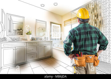 Contraente personalizzato rivolto verso il bagno padronale il disegno e la fotografia gradazione. Foto Stock