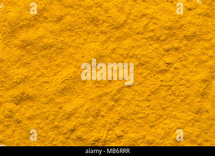 La curcuma in polvere. Curcuma o Curcuma è la spezia che dà al curry il suo colore giallo. Esso è stato utilizzato in India da migliaia di anni come una spezia e Foto Stock