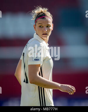 Alexandra Popp (Germania) GES/ Fussball/ Frauen-Nationalmannschaft WM-Qualifikation: Germania - Tschechische Republik, 07.04.2018 Calcetto: qualificazione in Coppa del Mondo donne della nazionale di calcio: vs Germania Repubblica ceca, Halle/Saale, Aprile 7, 2018 |L'utilizzo in tutto il mondo Foto Stock