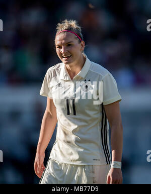 Alexandra Popp (Germania) GES/ Fussball/ Frauen-Nationalmannschaft WM-Qualifikation: Germania - Tschechische Republik, 07.04.2018 Calcetto: qualificazione in Coppa del Mondo donne della nazionale di calcio: vs Germania Repubblica ceca, Halle/Saale, Aprile 7, 2018 |L'utilizzo in tutto il mondo Foto Stock