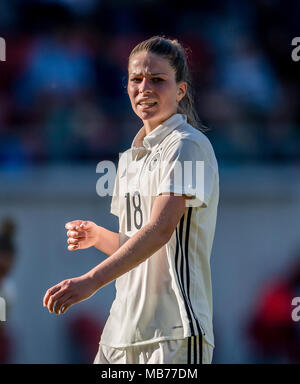 Melanie Leupolz (Germania) GES/ Fussball/ Frauen-Nationalmannschaft WM-Qualifikation: Germania - Tschechische Republik, 07.04.2018 Calcetto: qualificazione in Coppa del Mondo donne della nazionale di calcio: vs Germania Repubblica ceca, Halle/Saale, Aprile 7, 2018 |L'utilizzo in tutto il mondo Foto Stock