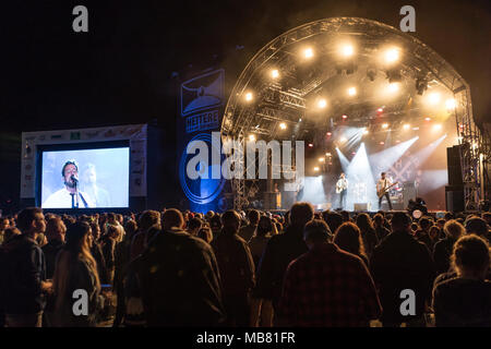 Il musicista britannico Frank Turner & The Sleeping anime vivono al ventisettesimo Heitere Open air di Zofingen Argovia, Svizzera Foto Stock