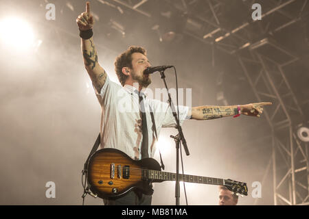 Il musicista britannico Frank Turner & The Sleeping anime vivono al ventisettesimo Heitere Open air di Zofingen Argovia, Svizzera Foto Stock