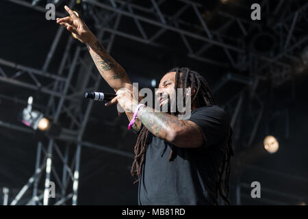 Il tedesco musicista reggae Gentleman ed il musicista giamaicano reggae Ky-Mani Marley, figlio di Bob Marley live al ventisettesimo Heitere Foto Stock