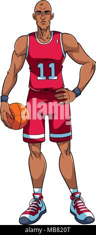 Giocatore di basket Cartoon Illustrazione Vettoriale