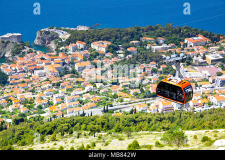 Vista panoramica della città di Dubrovnik da hill, Croazia Foto Stock