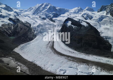 Monte Rosa ghiacciaio Gorner Foto Stock