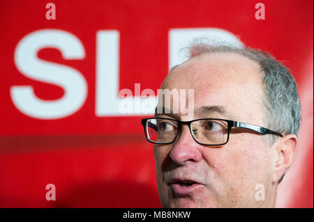 Wlodzimierz Czarzasty, leader di Sojusz Lewicy Demokratycznej SLD (Alleanza della sinistra democratica) in Gdansk, Polonia. 7 aprile 2018 © Wojciech Strozyk / Al Foto Stock