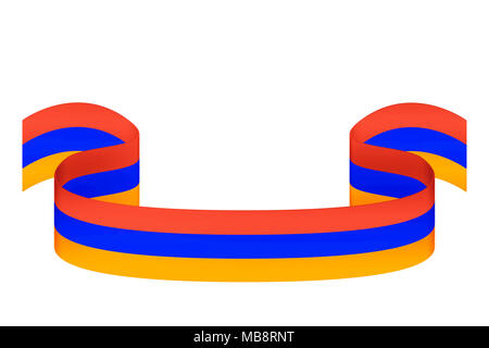 Nastro alla rinfusa in tre colori della bandiera armena su uno sfondo bianco con spazio per le iscrizioni Foto Stock