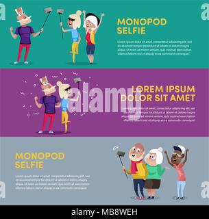 Creative poster per le persone che usano monopiede Illustrazione Vettoriale
