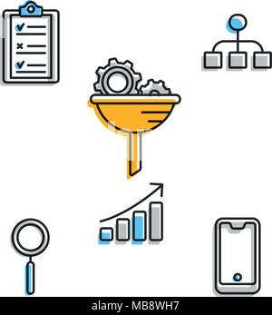 Infografico per impostare ottimizzazione di lavoro Illustrazione Vettoriale