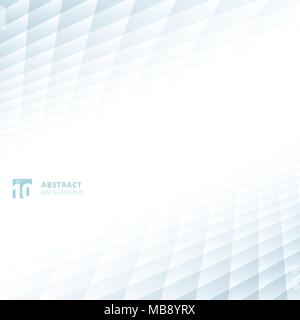 Piazze astratta geometrica del modello di colori blu e bianco sfondo in prospettiva con copia spazio. Massa pavimento griglia. Illustrazione Vettoriale. Illustrazione Vettoriale