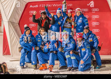 Il 20 dicembre 2017, Courchevel, Savoie, Francia, slalom parallelo di Courchevel Ladies Coppa del Mondo di Sci 2017 Foto Stock