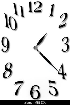 Orologio su bianco. Foto Stock