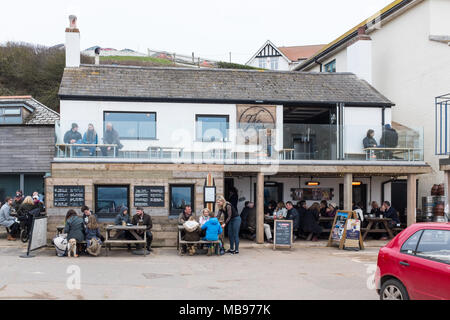 Il Cove la birra artigianale e real ale pub nel sud prosciutti Villaggio della Speranza Cove, Devon Foto Stock