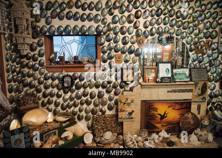 Fred e mirto Flutey's Paua Shell House, il Museo di Canterbury, Christchurch, Nuova Zelanda Foto Stock