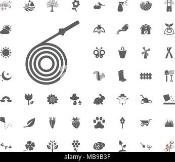 Icona del tubo flessibile. La molla illustrazione vettoriale icona impostare Illustrazione Vettoriale