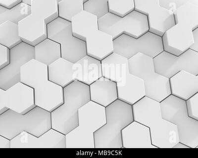 Bianco sfondo astratto , questo è un rendering 3d generate computer immagine. Isolato su bianco. Foto Stock