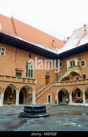 Reloj Collegium Maius, città vecchia, Cracovia, Malopolska, Polonia Foto Stock