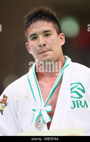 Fukuoka, Giappone. 8 apr, 2018. Matthew Baker Judo : tutto il Giappone selezionata campionati di Judo uomini -90kg cerimonia di premiazione a Fukuoka, Giappone . Credito: Giovanni Osada AFLO/sport/Alamy Live News Foto Stock