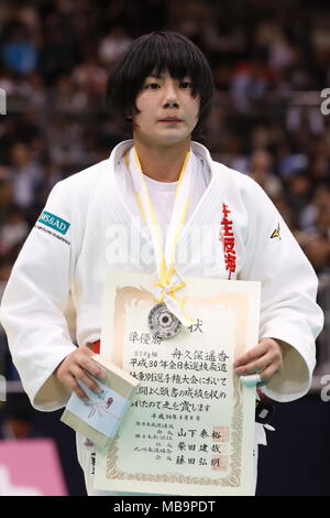 Fukuoka, Giappone. 8 apr, 2018. Haruka Funakubo Judo : tutto il Giappone selezionata campionati di Judo donna -57kg Cerimonia di Premiazione corrispondono a Fukuoka, Giappone . Credito: Sho Tamura AFLO/sport/Alamy Live News Foto Stock
