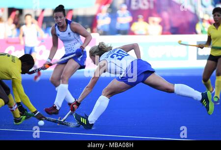 Queensland, Australia. Il 9 aprile 2018. Lucy Lanigan (SCO). Scozia v Ghana. Womens hockey. XXI Giochi del Commonwealth.Gold Coast hockey center. Costa d'Oro 2018. Queensland. Australia. 09/04/2018. Credito: Sport In immagini/Alamy Live News Foto Stock