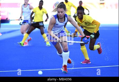 Queensland, Australia. Il 9 aprile 2018. Nicola Skrastin (SCO). Scozia v Ghana. Womens hockey. XXI Giochi del Commonwealth.Gold Coast hockey center. Costa d'Oro 2018. Queensland. Australia. 09/04/2018. Credito: Sport In immagini/Alamy Live News Foto Stock