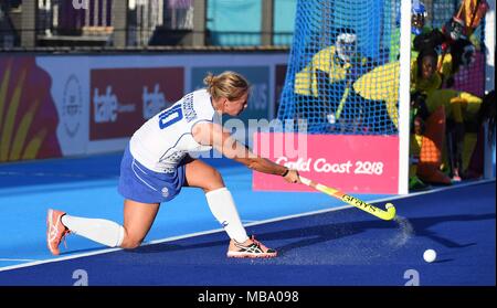 Queensland, Australia. Il 9 aprile 2018. Sarah Robertson (SCO). Scozia v Ghana. Womens hockey. XXI Giochi del Commonwealth.Gold Coast hockey center. Costa d'Oro 2018. Queensland. Australia. 09/04/2018. Credito: Sport In immagini/Alamy Live News Foto Stock