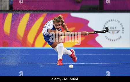 Queensland, Australia. Il 9 aprile 2018. Robyn Collins (SCO). Scozia v Ghana. Womens hockey. XXI Giochi del Commonwealth.Gold Coast hockey center. Costa d'Oro 2018. Queensland. Australia. 09/04/2018. Credito: Sport In immagini/Alamy Live News Foto Stock