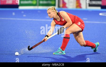 Queensland, Australia. Il 9 aprile 2018. Kathryn Lane (ITA). Inghilterra v della Malaysia. Womens hockey. XXI Giochi del Commonwealth.Gold Coast hockey center. Costa d'Oro 2018. Queensland. Australia. 09/04/2018. Credito: Sport In immagini/Alamy Live News Foto Stock