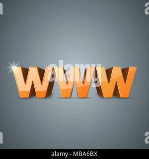 Internet, www, web 3d'icona realistiche. Illustrazione Vettoriale