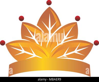 Corona di foglia Logo Design Template Vector Illustrazione Vettoriale