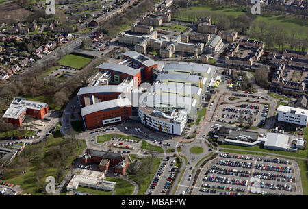 Vista aerea del Pinderfields General Hospital, Wakefield, Regno Unito Foto Stock