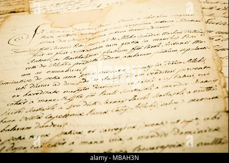 Antico manoscritto vintage scrivere in corsivo Foto Stock