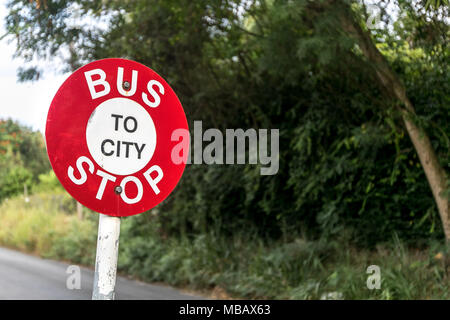 Fermata bus in Barbados. Foto Stock