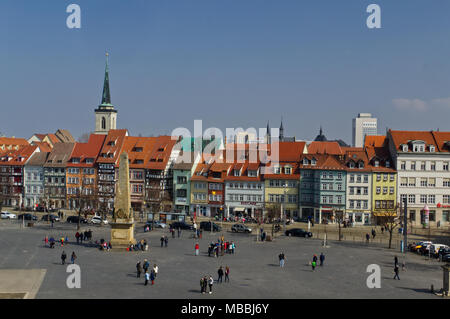 Vista del luogo della cattedrale della città di Erfurt Foto Stock