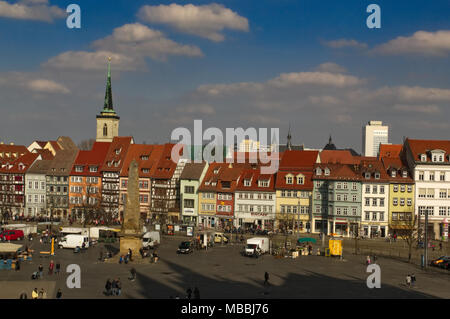 Vista del luogo della cattedrale della città di Erfurt Foto Stock