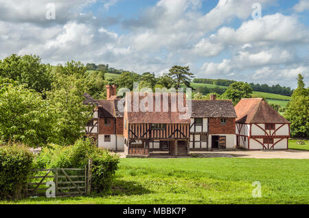 Case storiche in mostra al Weald & Downland Open Air Museum di Singleton, West Sussex, Inghilterra Foto Stock