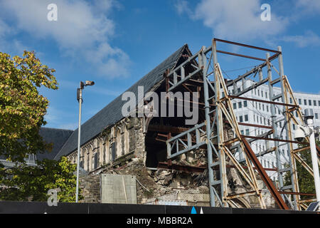 La cattedrale di Christchurch, ancora danneggiato dopo il terremoto del 2011, Christchurch, Nuova Zelanda Foto Stock