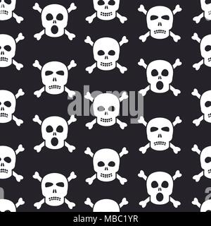 Teschi e crossbones pattern senza giunture Illustrazione Vettoriale