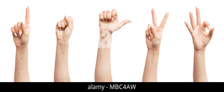 Set di mani femminili Foto Stock