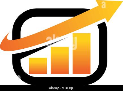 La crescita aziendale Logo Design Template Vector Illustrazione Vettoriale
